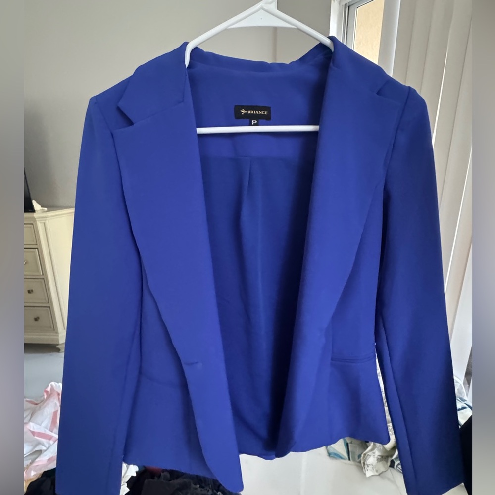 Cobalt Blue Tailored Blazer with Notched Lapel